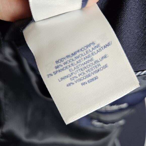 Lands' End Year Rounder Stretch Wool Blazer 44L Traditional Fit Navy Suit Jacket - Picture 8 of 16